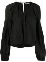 Jil Sander Relaxed Long-sleeve Blouse In Black