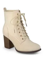 Journee Collection Baylor Lace-up Boot In Bone