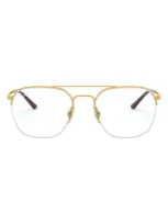 Ray Ban Unisex 53mm Semi Rimless Optical Glasses In Gold