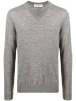 Pringle Of Scotland V-neck Merino Wool Jumper In Grey