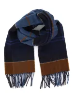 Barbour Tartan Pattern Fringed Scarf In Multi