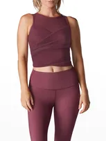 Tavi Noir Pleated Bra Tank Top In Garnet