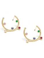 Poppy Finch Small Rainbow Hoop Earrings