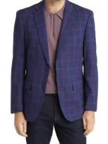 Daniel Hechter Windowpane Check Wool Blazer In Blue