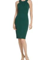 Calvin Klein Women's Metallic-knit Halter Sheath Dress In Malachite