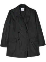 Aspesi Double-breasted Shirt Jacket In Black