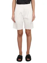 Aspesi Linen Blend Shorts In Ivory