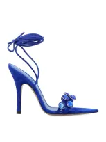 Attico The  Grid Sandal 105 In Electric Blue