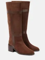 Clergerie Lyube 65 Shearling-lined Suede Knee-high Boots In Brown