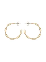 Eye Candy La Jeanne Chain Link Loop Earrings In White