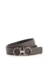 Ferragamo Gancini Buckle Belt In White