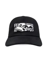 Ferragamo Venna Logo-print Baseball Cap In Black