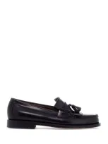 Gh Bass Weejuns Layton Kiltie Moc Ii Leather Tasselled Loafers In Black