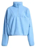 Halfdays Pieper Water Repellent Recycled Polyester Fleece Quarter Zip Top In Forget Me Not