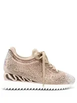 Le Silla Reiko Wave Rhinestone-embellished Sneakers In 913 Mordore