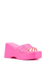 Olivia Miller Dreamer Slide Sandal In Neon Pink