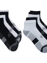 Rainforest 8-pack Half Cushioned Quarter Socks In White/black Multi