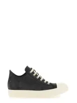 Rick Owens Leather Sneaker In Black