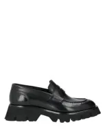 Santoni Woman Loafers Black Size 7.5 Leather