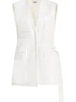 Simkhai Kirby Wrapped Wool-blend Vest In Ivory