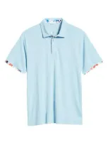 Swannies Malachi Floral Accent Golf Polo In Blue Haze