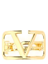 Valentino Garavani Woman Gold Metal Vlogo Hair Clip