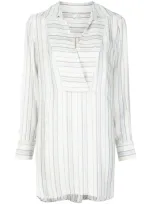 Co Llared Stripe Tunic In Blue