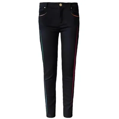 My Pair Of Jeans Black Neon Embroidered Slim Jeans