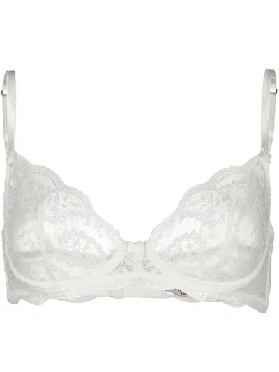 Gilda & Pearl Rita Sheer Leavers Lace Bra In White