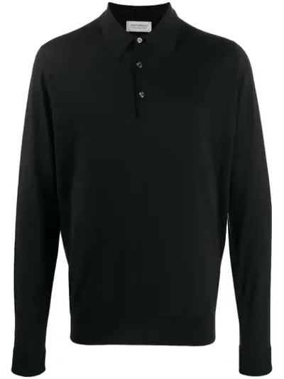 John Smedley Polo-neck Knit Jumper In Black