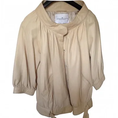 Pre-owned Designers Remix Beige Leather Biker Jacket