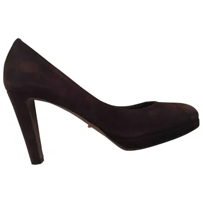 Pre-owned Sergio Rossi Velvet Heels In Brown