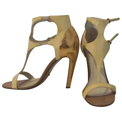 Pre-owned Sergio Rossi Patent Leather Sandals In Yellow