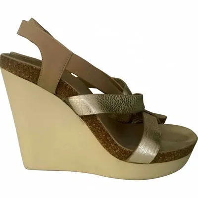 Pre-owned Jil Sander Leather Sandals In Gold