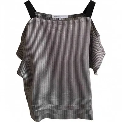 Pre-owned Barbara Bui Silk Top In Grey