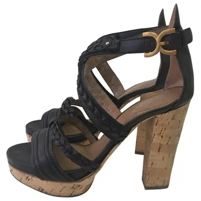 Pre-owned Chloé Leather Sandals In Black