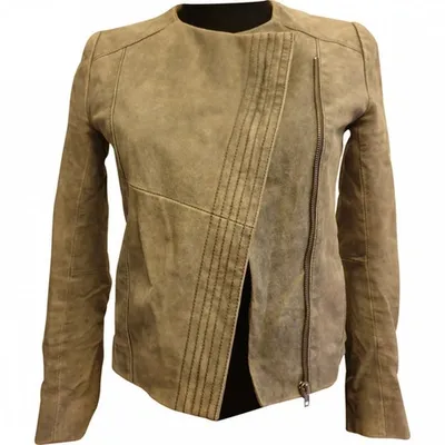 Pre-owned Maje Biker Jacket In Grey