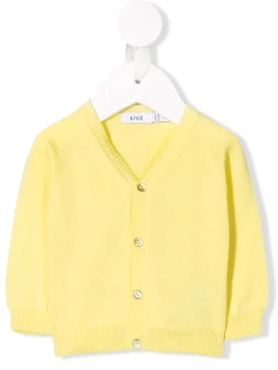 Knot Babies' Lake Knitted Cardigan In Yellow