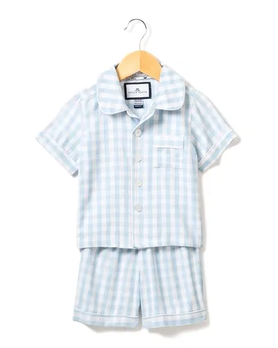 Petite Plume Unisex Classic Sleep Shorts Set - Baby, Little Kid, Big Kid In Blue Gingham