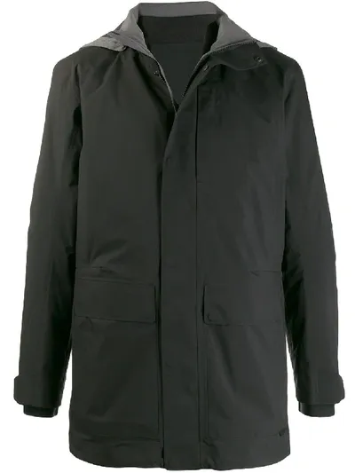 Z Zegna Detachable-hood Padded Jacket In Black