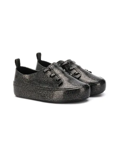 Mini Melissa Kids' Sneakers Im Glitter-look In Black