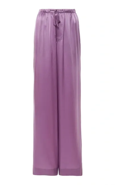 Vince Silk-satin Wide-leg Pants In Purple