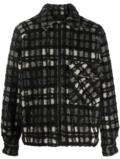 Represent Check Print Jacket In Black