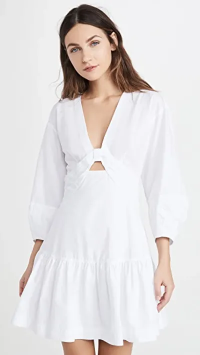 Derek Lam 10 Crosby Talia Keyhole Mini Dress In Optic White