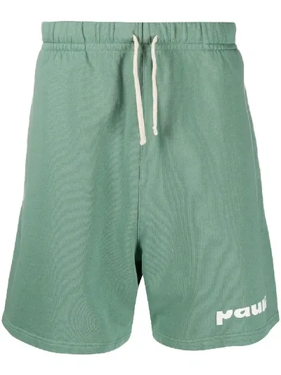 Paura Branded Track Shorts In Green