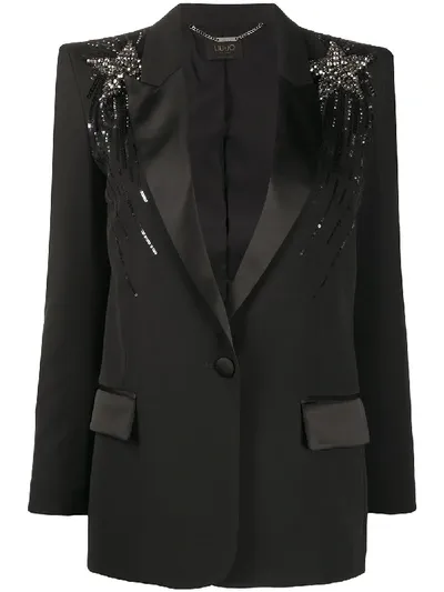 Liu •jo Sequin Stars Blazer In Black