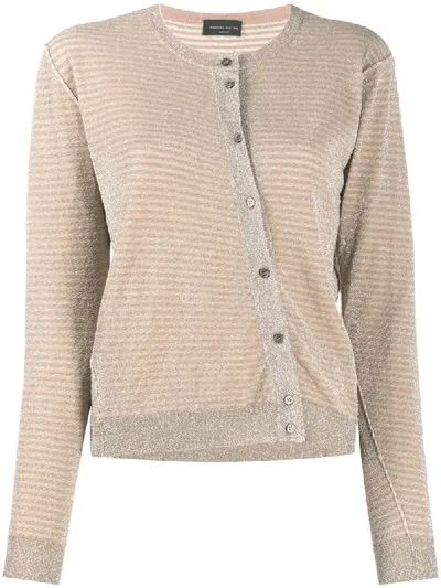 Roberto Collina Striped Lightweight Cadigan In Neutrals