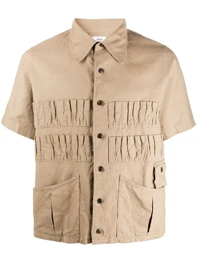 Visvim Smocked Panel Shirt In Neutrals