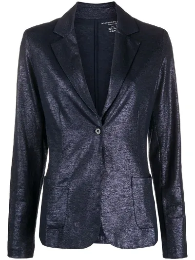 Majestic Metallic Single-breasted Blazer In Blue