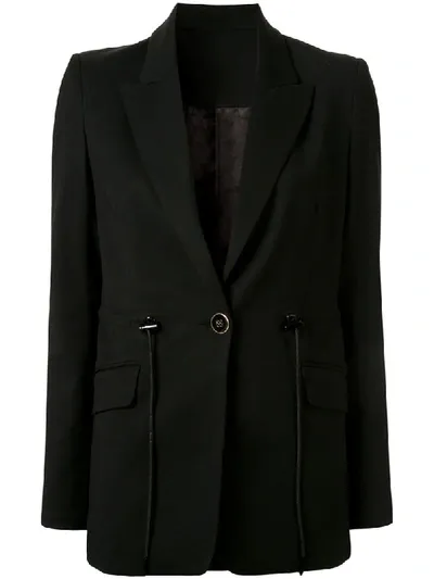 Rebecca Vallance Ryder Drawstring Waist Blazer In Black